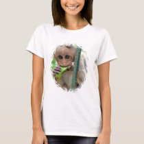 Funny Monkey Picture Ladies Fitted T-Shirt
