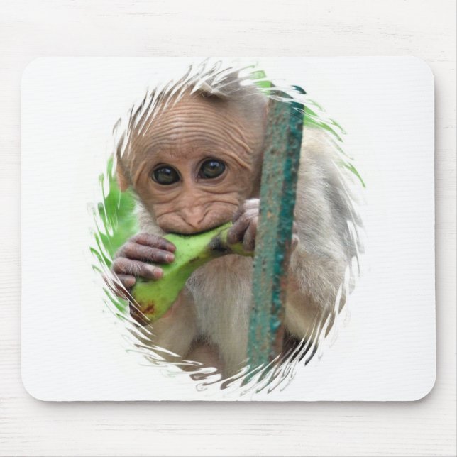 Funny Monkey Picture Mouse Pad (Front)