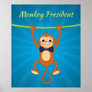 Funny Monkey Poster, Change Text to Your Text Poster