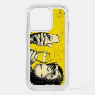 Funny Monkey Selfie Illustration – Cool Chimpanzee iPhone 15 Pro Case