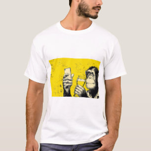Funny Monkey Selfie Illustration – Cool Chimpanzee T-Shirt