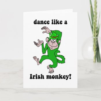 Funny Monkey St Patrick's Day Card by holidaysboutique at Zazzle