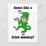 Funny Monkey St Patrick&#39;s Day Postcard at Zazzle