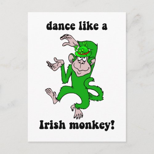 Funny monkey St Patricks Day Postcard
