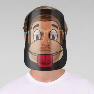 FUNNY MONKEY STICKING TONGUE OUT FACE SHIELD