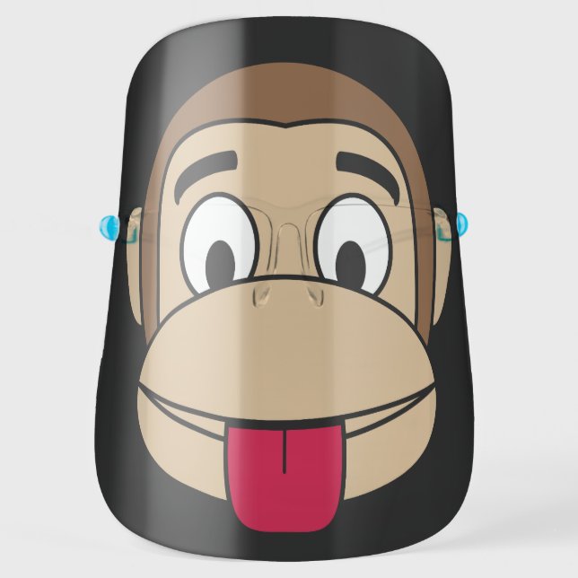 FUNNY MONKEY STICKING TONGUE OUT FACE SHIELD (Front)
