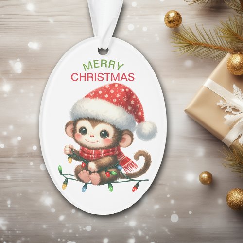 Funny Monkey String Lights Kids Christmas Ornament