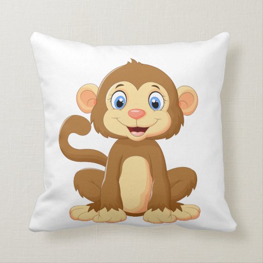 monkey throw pillow