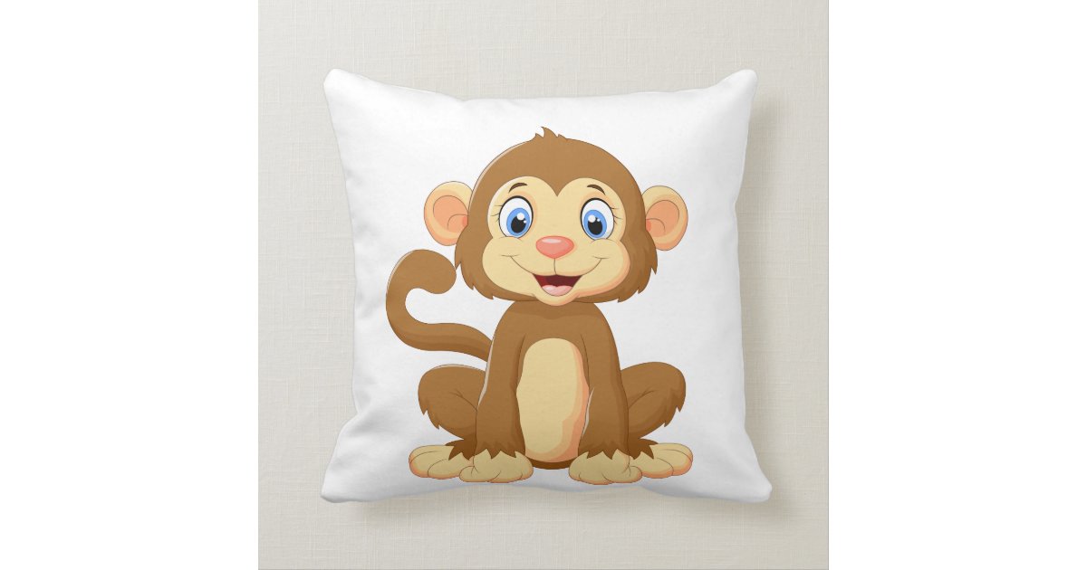 Funny monkey throw pillow