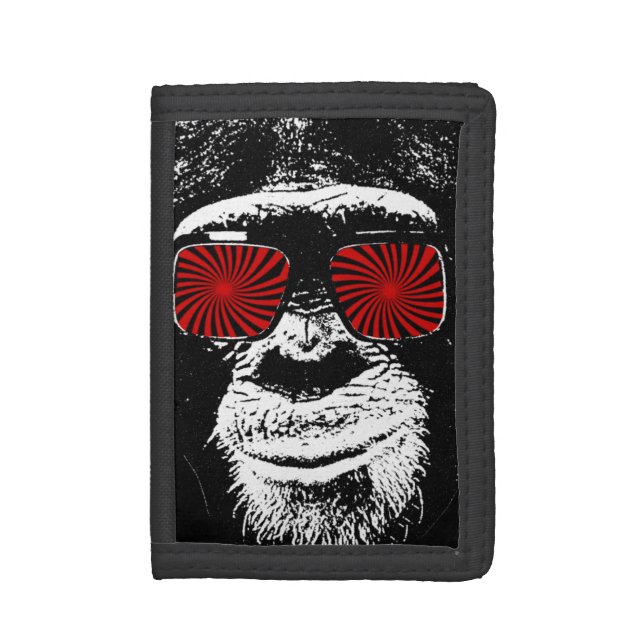 Funny monkey tri-fold wallet (Front Vertical)