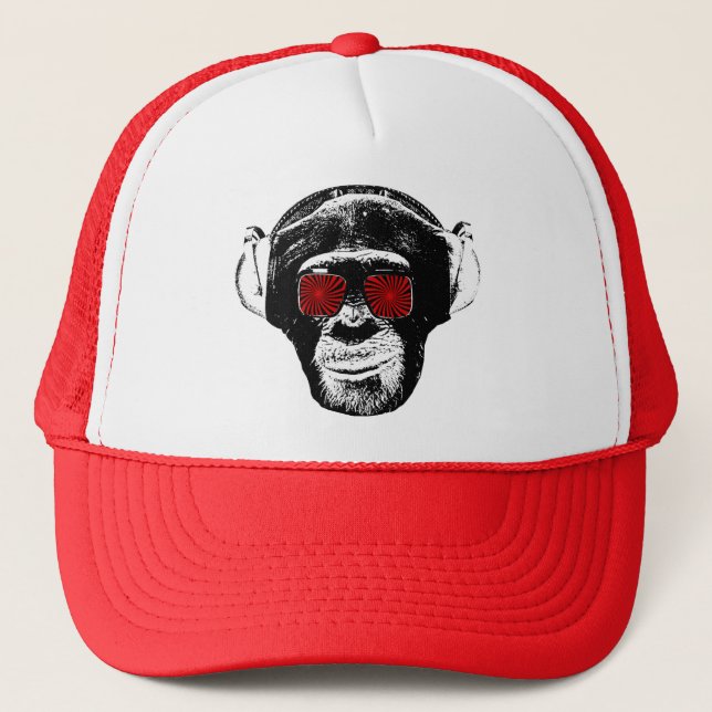 Funny monkey trucker hat (Front)