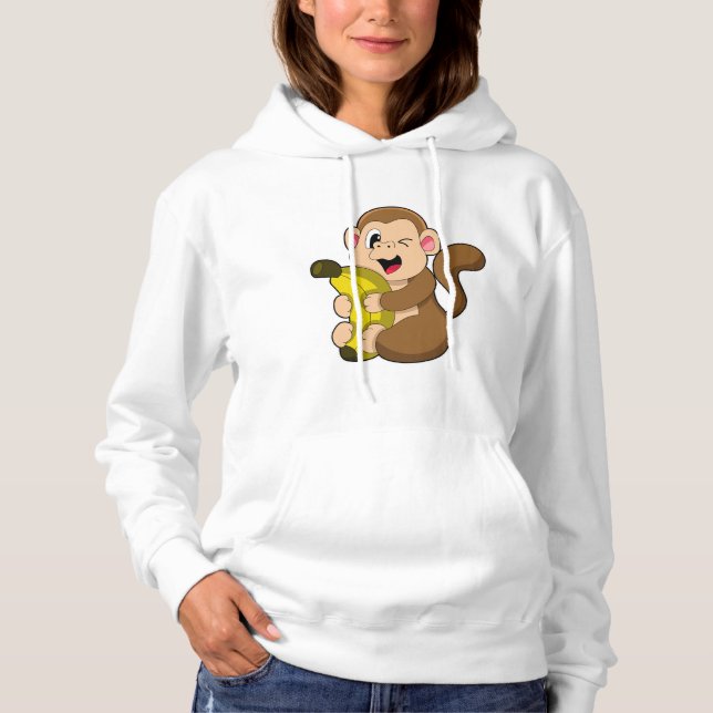 Funny Monkey with Banana Hoodie (Front)