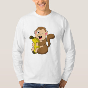 Funny Monkey with Banana T-Shirt