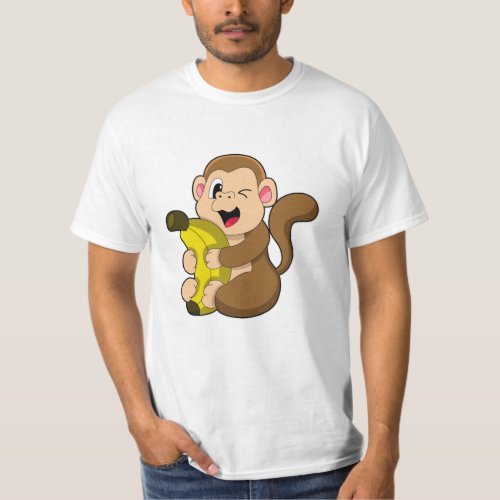 Funny Monkey with Banana T_Shirt