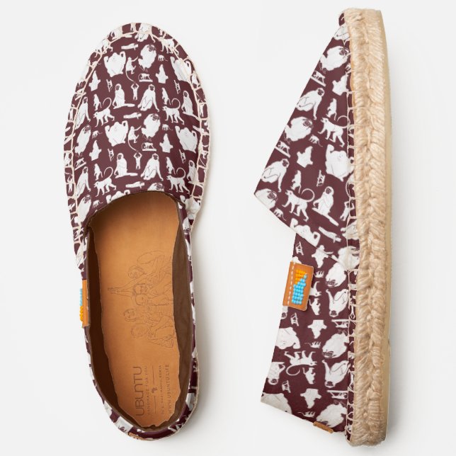 Funny Monkeys Of White Color Espadrilles (Side)