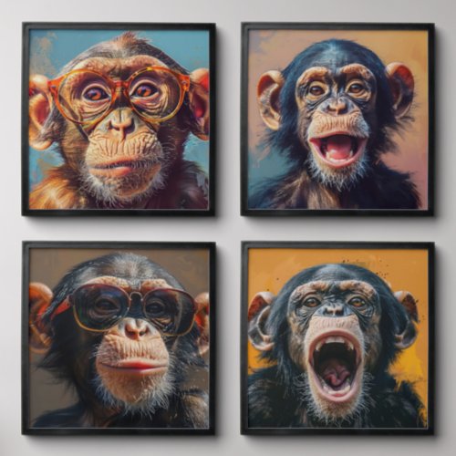 Funny Monkeys Peel And Stick Photo Tile