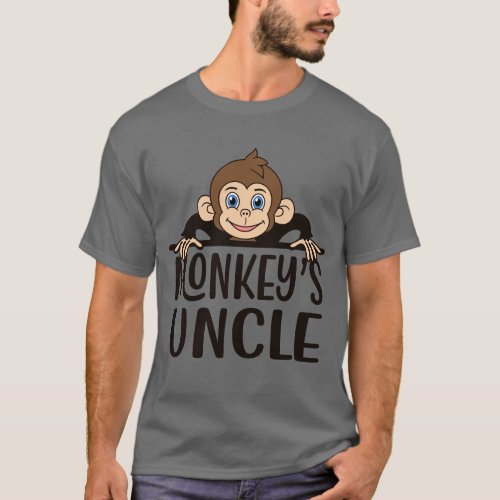 funny monkeys Uncle word art T_Shirt