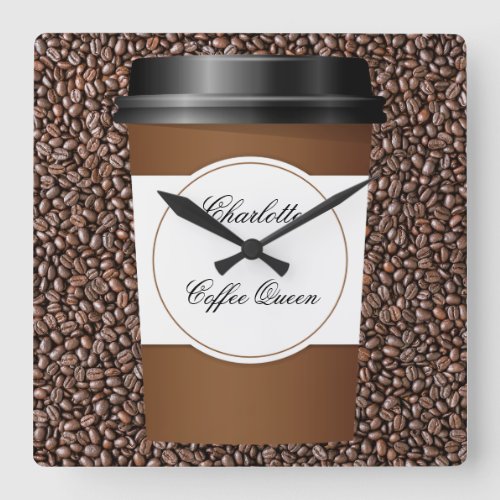 Funny Monogram Coffee Theme Wall Decor Clocks