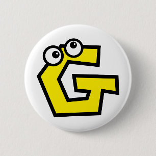 Funny Monogram Letter G Pinback Button