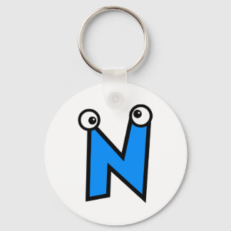 Funny Monogram Letter N Keychain