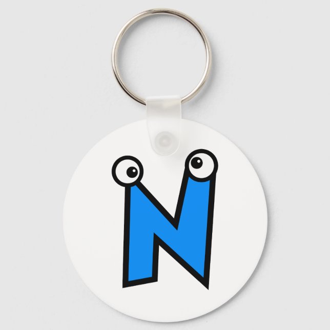 Funny Monogram Letter N Keychain (Front)