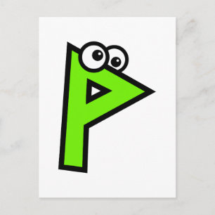 Funny Monogram Letter P Postcard