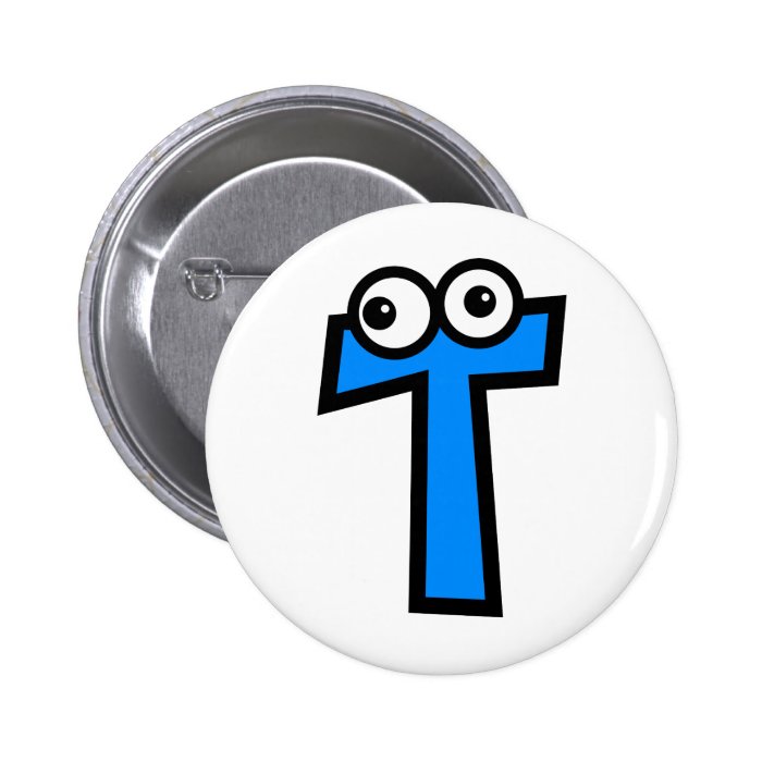 Funny Monogram Letter T Pinback Button