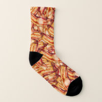 Retro Funny Monogrammed Bacon Pattern Football Socks Polyester