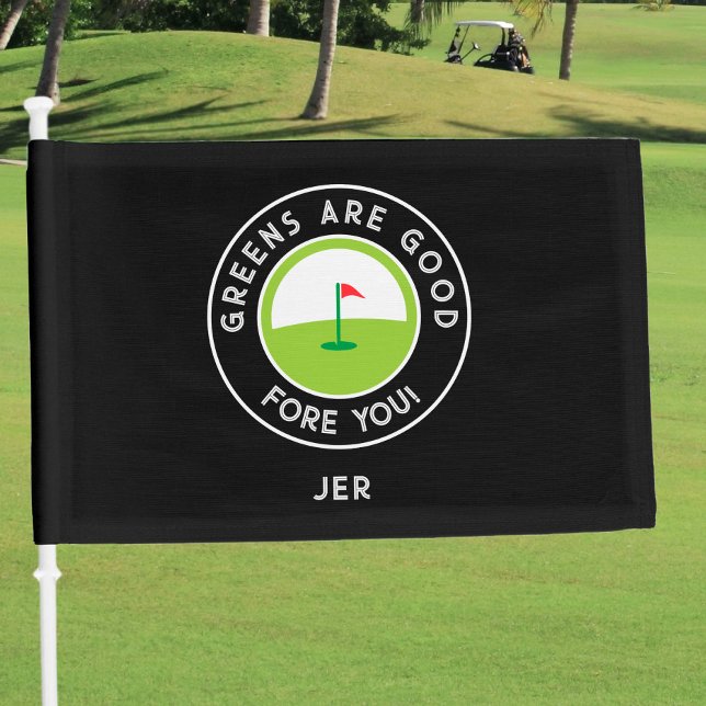 Funny Monogrammed Golf Cart Golfer Saying Custom  Car Flag (Funny Monogrammed Golf Cart Golfer Saying Custom Car Flag)