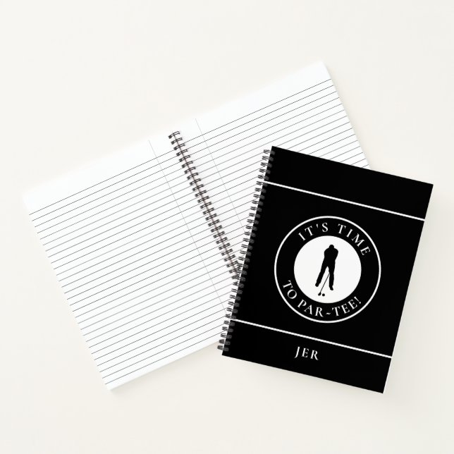Funny Monogrammed Golf Log – Par Tee Black Golfer Notebook (Inside)