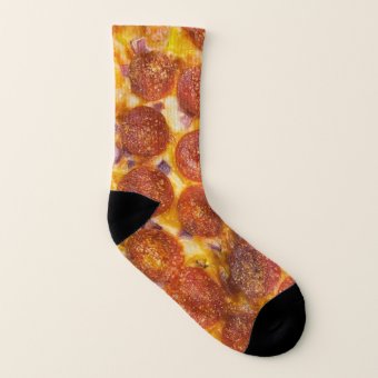Funny Monogrammed Pepperoni Pizza Photo Gag Gift Socks | Zazzle