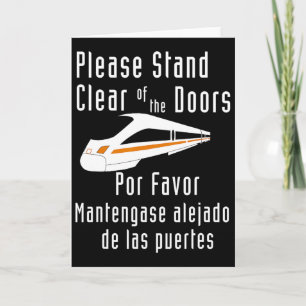 Funny Monorail Please Stand Clear Of The Doors Mat Card