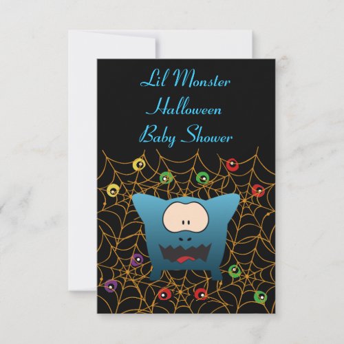 Funny Monster Baby Shower Invitation Cards