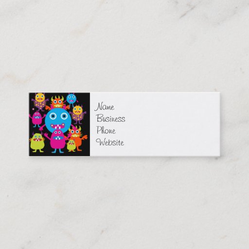 Customizable Funny Monster Bash Cute Creatures Party Business Card Templates