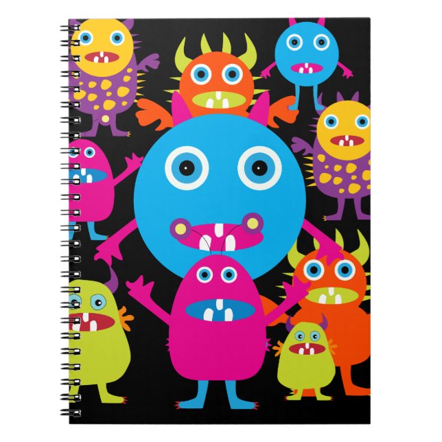 Funny Monster Bash Cute Creatures Party Notebook (Front)