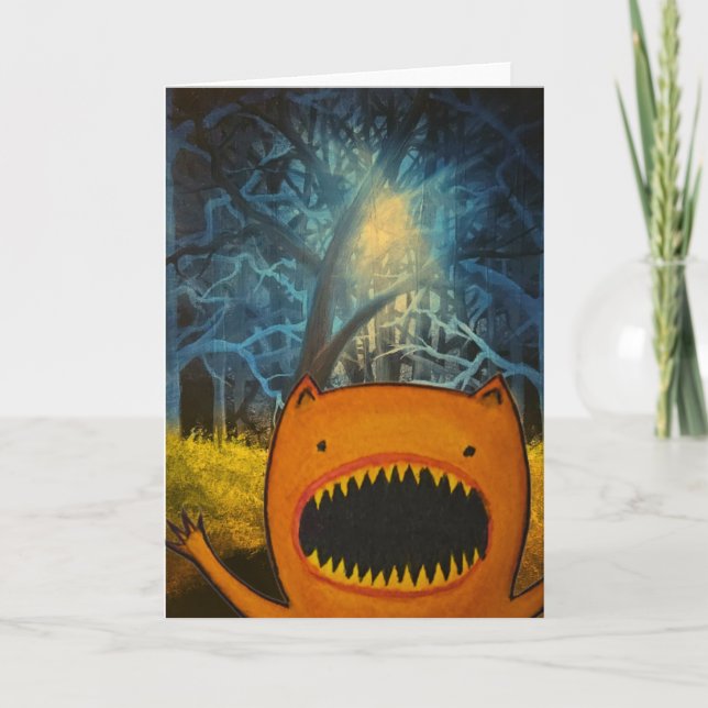 FUNNY MONSTER BIRTHDAY GREETING CARD 5X7 (Front)