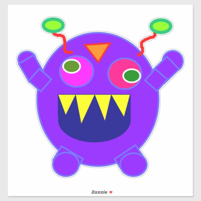 FUNNY MONSTER DIE-CUT STYLE DECAL STICKER FOR CAR (Sheet)