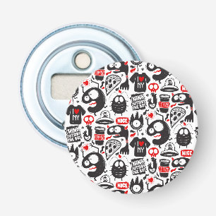 Funny Monster Doodles Bottle Opener