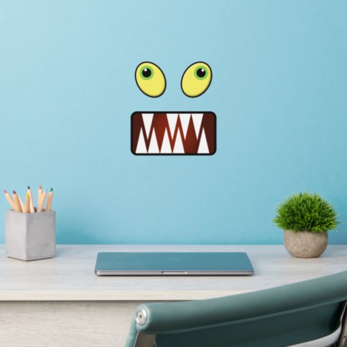 Funny monster face wall decal 