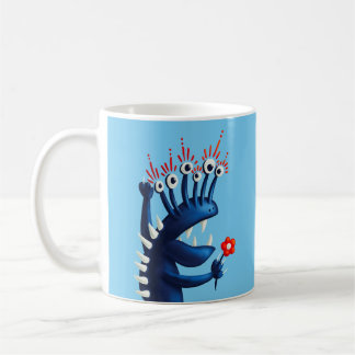Funny Monster Flower Blue Kids Coffee Mug