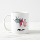 Funny Monster Friends Cute Colorful Personalized Coffee Mug<br><div class="desc">An adorable drawing of trio of cute and crazy monster friends,  personalized with the name of your choice.</div>