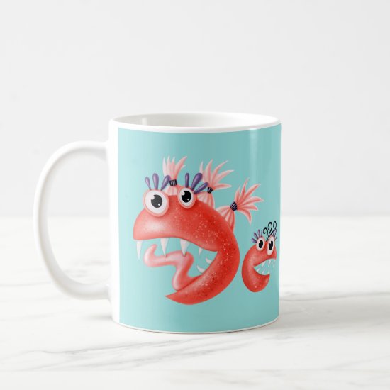Funny Monster Friends Happy Silly Creatures Coffee Mug