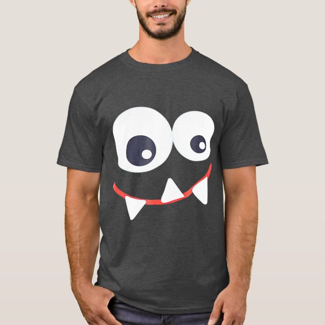 Funny Monster Halloween  Monster Face T-Shirt (Front)