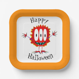 Funny, Monster, Halloween Paper Plates