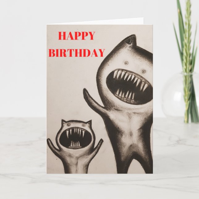FUNNY MONSTER HAPPY BIRTHDAY CARD (Front)