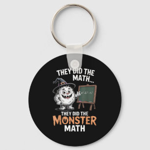 Funny Monster Math Teacher Halloween Yeti Costume  Keychain
