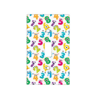 Funny Monster Numbers Math School Classroom Light Switch Cover
