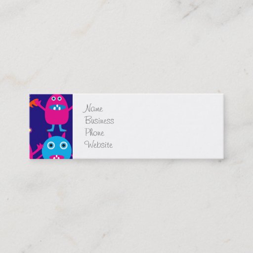 Customizable Funny Monster Party Cute Creatures on Blue Business Cards