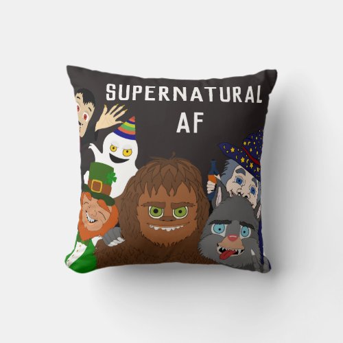 Funny Monster Selfie Halloween Party Decor Throw Pillow