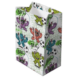 Funny Monster Soccer Kids Pattern Medium Gift Bag